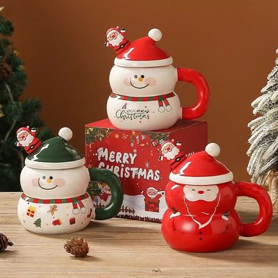 Taza de Navidad de lujo Santa Cerámica con diseño de logotipo personalizado y sin accesorios incluidos