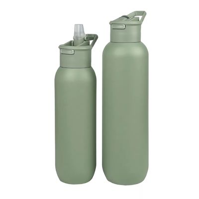 Flasca de acero inoxidable aislada al vacío con tapa de mango verde 580ml y 1000ml