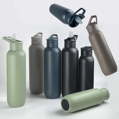 Flasca de acero inoxidable aislada al vacío con tapa de mango verde 580ml y 1000ml