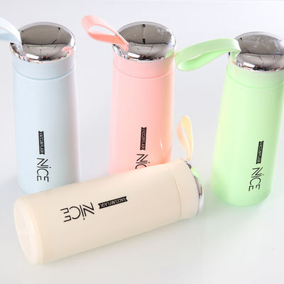 Botella de agua portátil de vidrio mini de 400 ml con logotipo de Lanyard Taza de sublimación personalizada