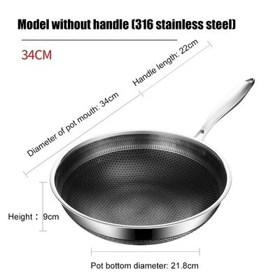 Sostenible 316 de acero inoxidable Wok 32cm 34cm de pantalla de doble cara panal de miel utensilios de cocina