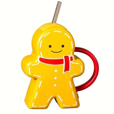 Copo de cerámica de forma de pan de jengibre de Navidad Regalo Taza de café para bebidas sostenibles Tipo