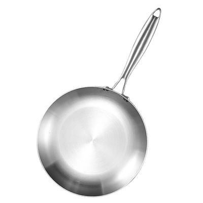 Pans de freír Skillets 22/24/26/28cm Pans de freír de acero inoxidable con tapa de vidrio y cubierta de olla