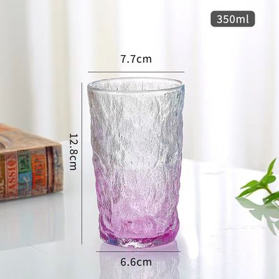 LID transparente transparente vidrio de lata de 350 ml creativo portátil a prueba de fugas de color patrón de corteza