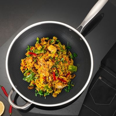 Cocina antiadherente para uso general con gas y cocina de inducción 32/34 cm de diámetro