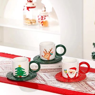 Estilo de Navidad con logotipo personalizado de Santa Claus y patrón de árbol