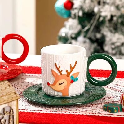 Estilo de Navidad con logotipo personalizado de Santa Claus y patrón de árbol
