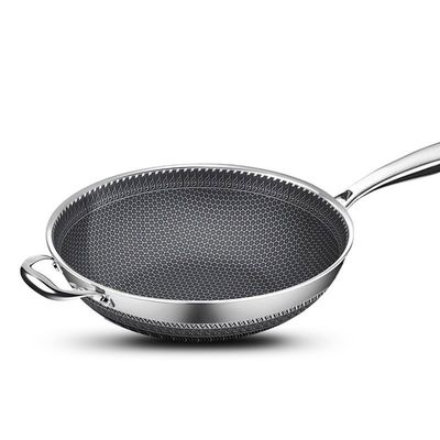 Revestimiento interior antiadherente Wok de acero inoxidable con calentamiento rápido y modelos personalizables