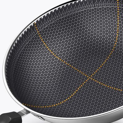 Revestimiento interior antiadherente Wok de acero inoxidable con calentamiento rápido y modelos personalizables