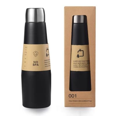 Botella de vacío de acero inoxidable para deportes botella de agua recubierta en polvo de 18 oz personalizable