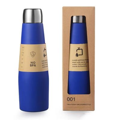Botella de vacío de acero inoxidable para deportes botella de agua recubierta en polvo de 18 oz personalizable