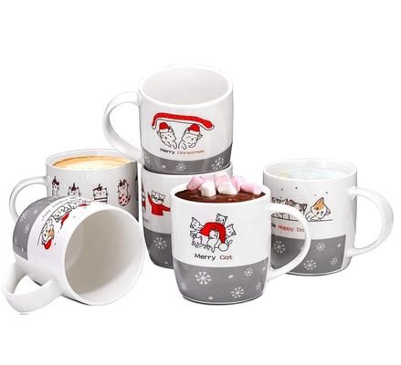 14 OZ Taza de café de Navidad con diseño de Santa divertido Tazas personalizadas de chocolate caliente