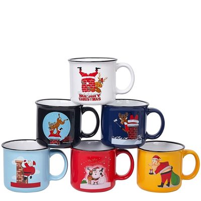 14 OZ Taza de café de Navidad con diseño de Santa divertido Tazas personalizadas de chocolate caliente