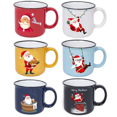 14 OZ Taza de café de Navidad con diseño de Santa divertido Tazas personalizadas de chocolate caliente