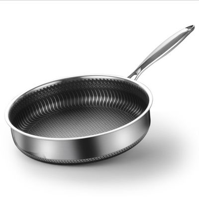 Una manija de acero inoxidable 3 capas de panela de cocina de panal de miel antiadherente para utensilios de cocina duraderos