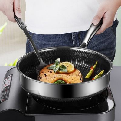 Una manija de acero inoxidable 3 capas de panela de cocina de panal de miel antiadherente para utensilios de cocina duraderos