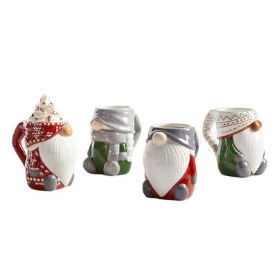 Taza de cerámica de Navidad personalizada con diseño de dibujos animados en 3D y color personalizado