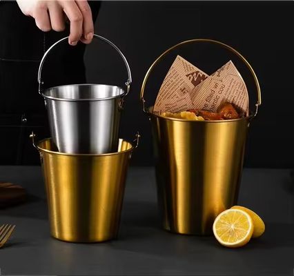 Metal estilo americano dorado de ciervo mango de acero inoxidable champán cuenco de agua fresca