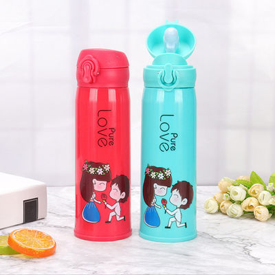 Agua caliente fría 500 ml Botella de agua de vidrio para niños Deportes y aventuras al aire libre