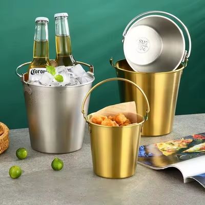 Chiller para bebidas de fiesta con cubo de hielo de acero inoxidable de estilo americano para vino y cerveza