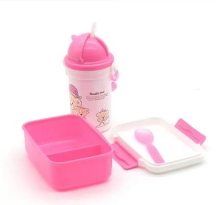 Logotipo personalizado Acceptable para niños Cartón de la caja del almuerzo Con 500 ml de caldera de paja