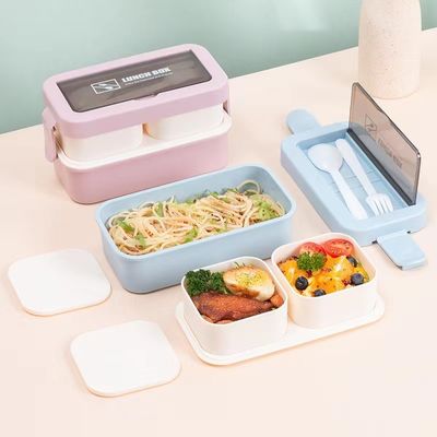 Ventajas ecológicas Reutilizable Caja de comedor de plástico portátil para todas las edades