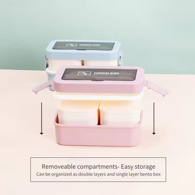 Ventajas ecológicas Reutilizable Caja de comedor de plástico portátil para todas las edades