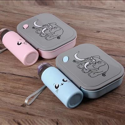 1000ml 400ml Reutilizable Compartimiento de plástico portátil Microondas Bento Box para niños