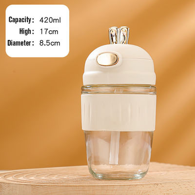 Logotipo personalizado aceptable 420ml de vidrio orejas de conejo silicona para el regalo delicado