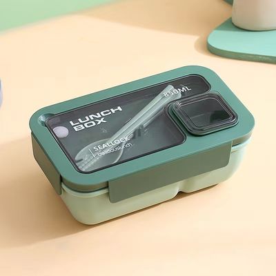 Caja de comida Bento de plástico portátil reutilizable para todas las personas aplicables en el estilo escolar