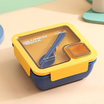 20*12*8cm Reutilizable Portable de plástico Bento Bote de almuerzo para niños de la escuela Material de plástico