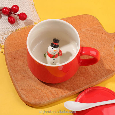 Tazas de cerámica hechas a mano para bebidas de animales 3D para el regalo de té y café