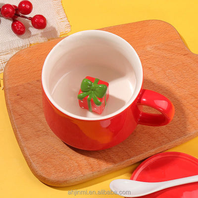 Tazas de cerámica hechas a mano para bebidas de animales 3D para el regalo de té y café
