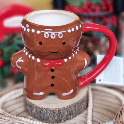 MUGS Bebidas Tipo 10OZ Cerámica de Navidad Taza de café con diseño de hombre dulce de jengibre