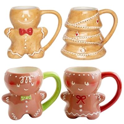 MUGS Bebidas Tipo 10OZ Cerámica de Navidad Taza de café con diseño de hombre dulce de jengibre
