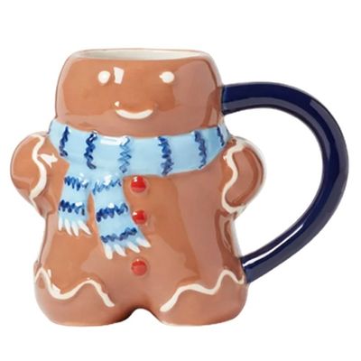 Cartoon Cerámica linda Navidad Panta de jengibre Taza de café 300 ml Sin accesorios adicionales