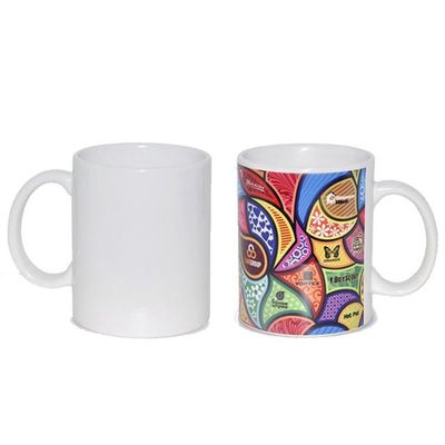 Copo de café blanco de cerámica con patrón personalizado con regalo portátil