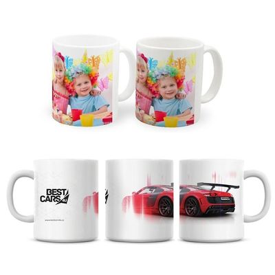 Copo de café blanco de cerámica con patrón personalizado con regalo portátil