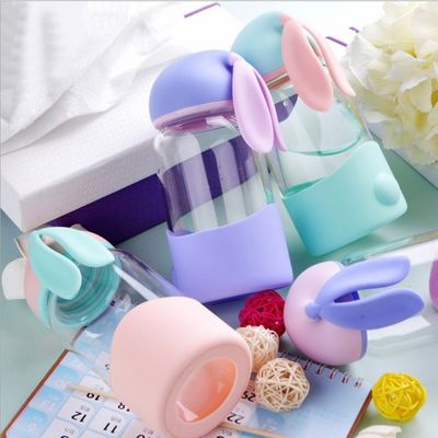 340ml Capacidad Niños Cute Bunny Vaso de agua en rosa / azul / cian / púrpura para exteriores