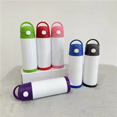 12 oz 350 ml de acero inoxidable aislado blanco para niños botella de agua de sublimación ideal para todas las edades