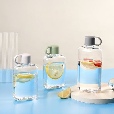 Aplicable para agua hirviendo Eco amigable 360ml/500ml Botella de agua cuadrada clara de regalo
