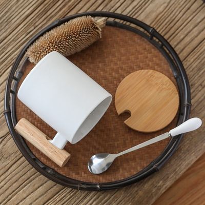 Taza de viaje de transferencia de calor de cerámica de 11 oz para tazas de oficina aisladas de color