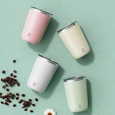 Diseño creativo Magnético de auto-mezcla de mezcla de taza de café 350ml de acero inoxidable Taza de viaje con tapa