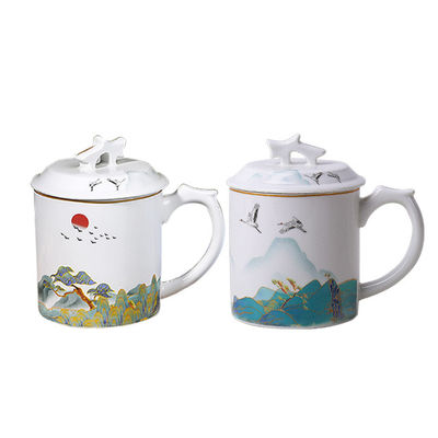 Taza de porcelana personalizada 400 ml Taza de cerámica regalo Botella de café Mango antideslizante