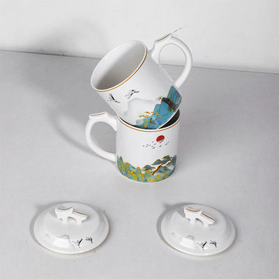 Taza de porcelana personalizada 400 ml Taza de cerámica regalo Botella de café Mango antideslizante