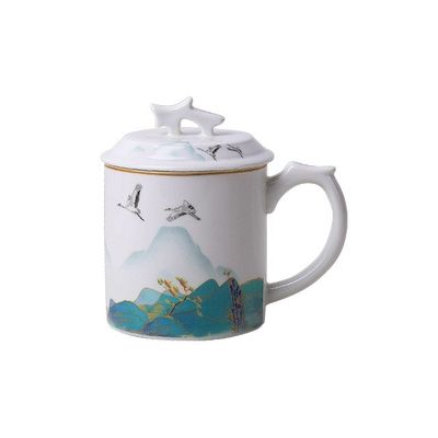 Taza de porcelana personalizada 400 ml Taza de cerámica regalo Botella de café Mango antideslizante