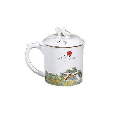 Taza de porcelana personalizada 400 ml Taza de cerámica regalo Botella de café Mango antideslizante