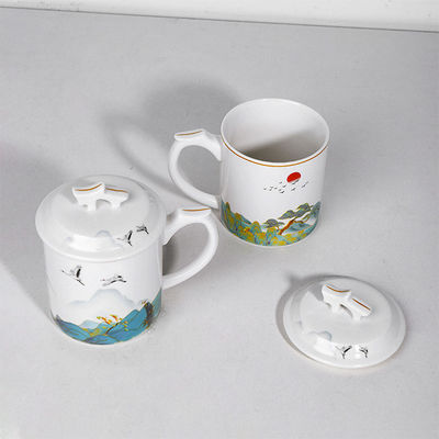 Taza de porcelana personalizada 400 ml Taza de cerámica regalo Botella de café Mango antideslizante