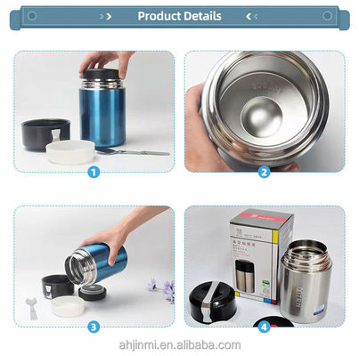 500 ml de capacidad de acero inoxidable de vacío aislado de alimentos más caliente contenedor de diseño térmico caliente