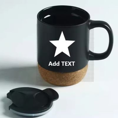 Taza de cerámica de fondo de corcho 450 para bebidas sostenibles